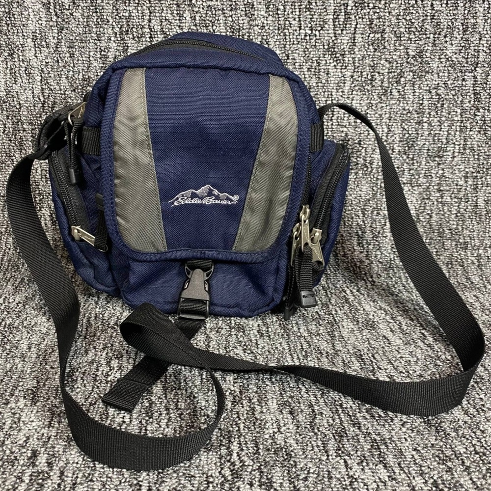 Vtg Eddie Bauer Navy Blue Crossbody Camera Bag Shoulder Travel Pouch Y2K 2007